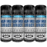 4X Paint Factory Hammered Black Spray Paint 400ml Spray Paint